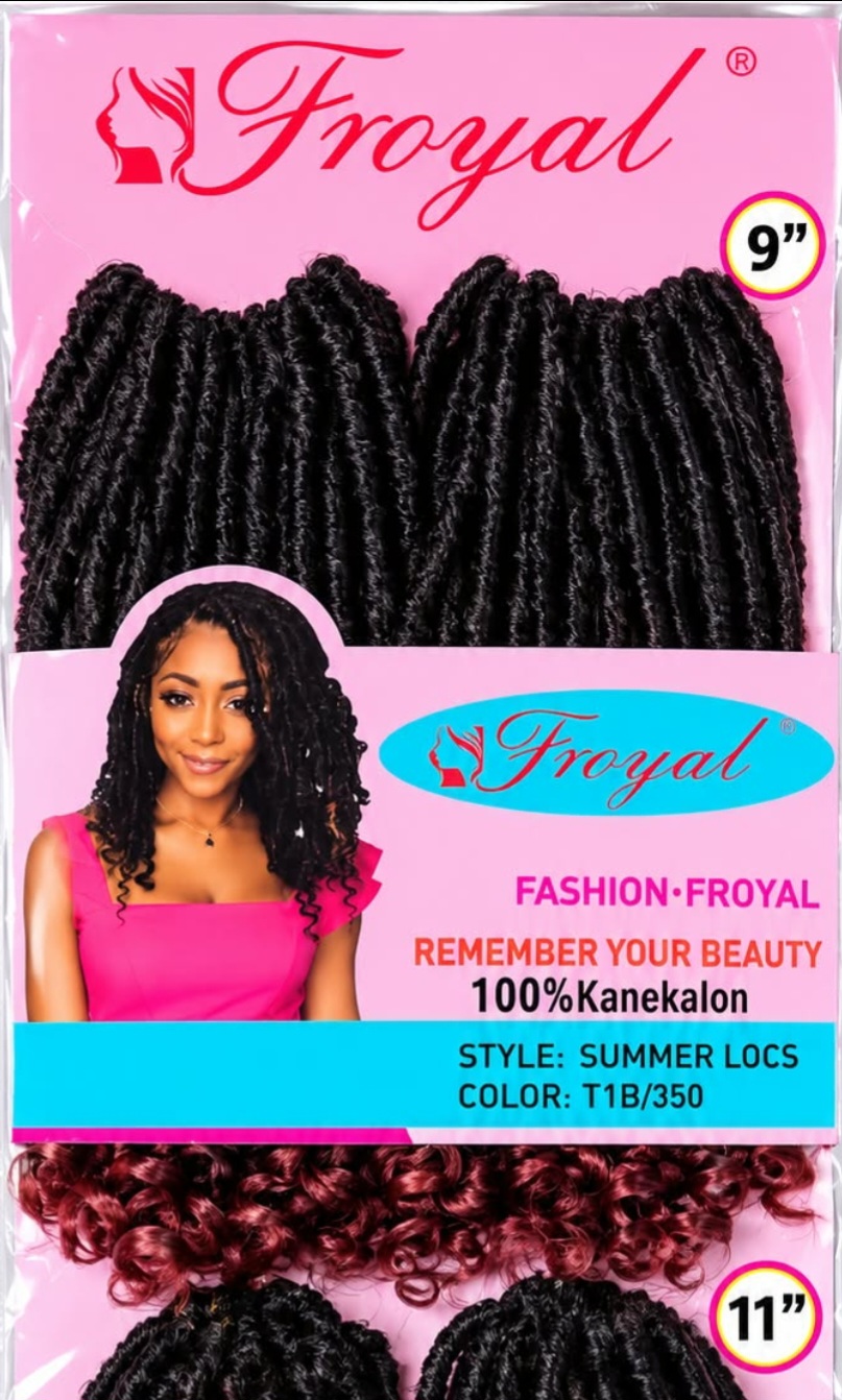 Froyal Summer Locs Crotchet -9" & 11"- Color T1B/350