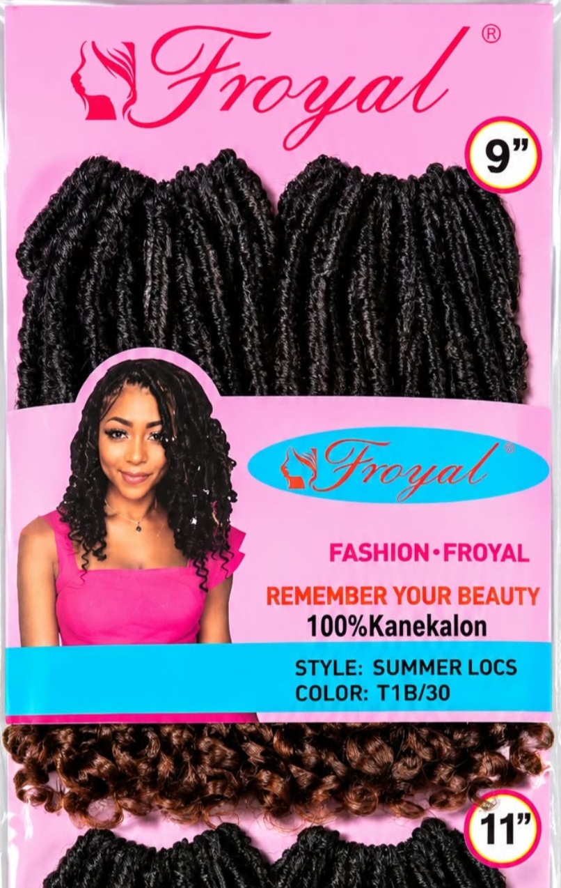 Froyal Summer Locs Crotchet -9" & 11"- Color T1B/30
