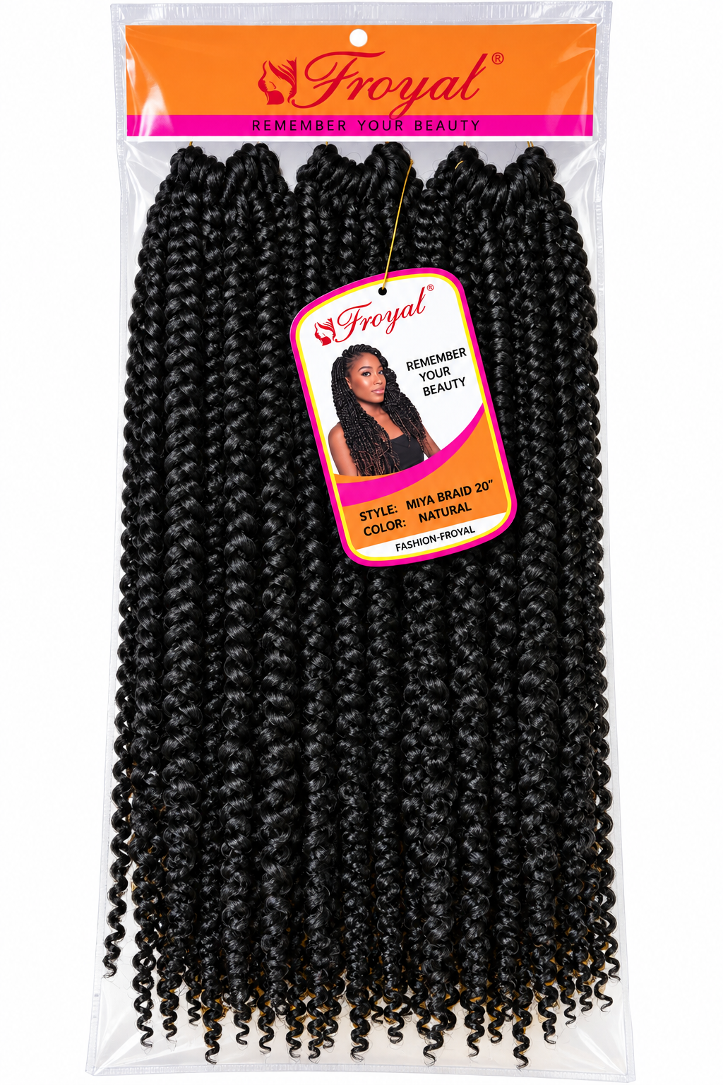 Froyal Miya Braid 20" Crotchet Braiding Hair- Natural Black